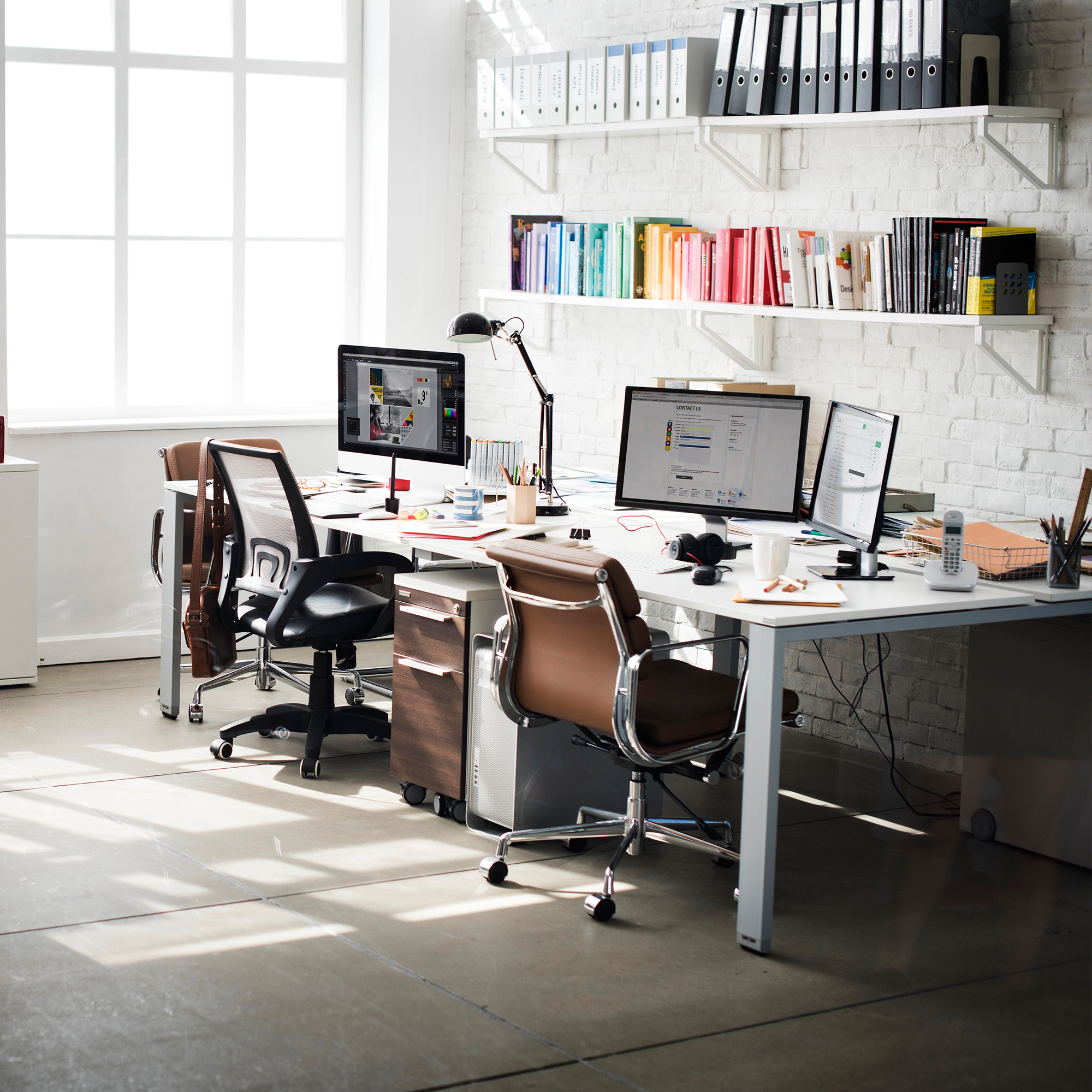 A modern office workspace